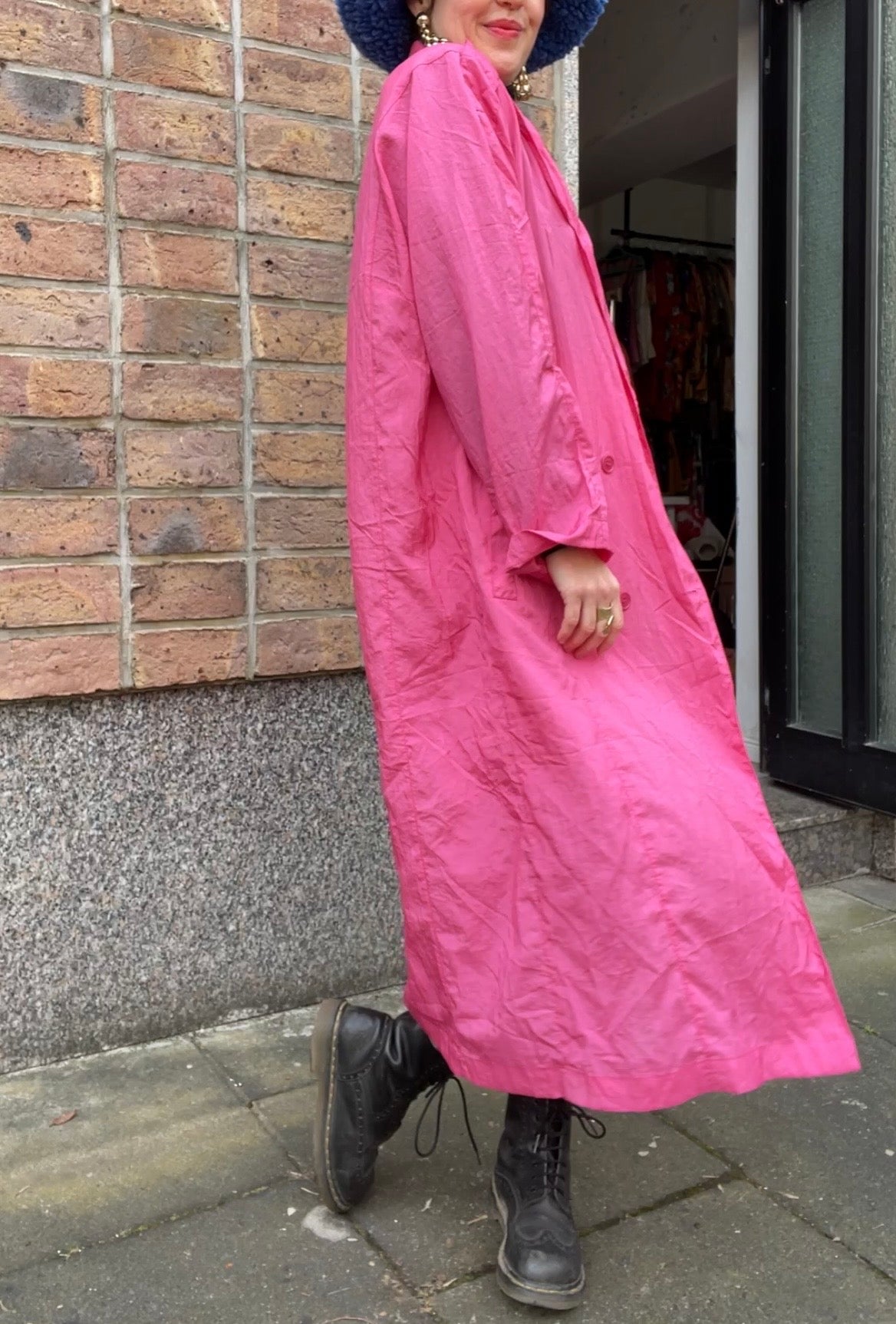 Pinker Ballonseidenmantel