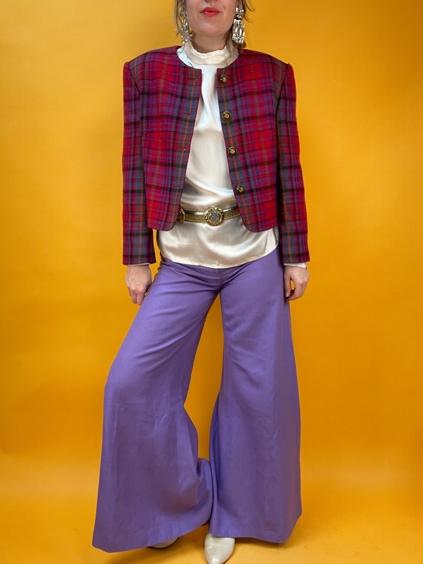 Karierter Kurzblazer in supercooler Farbkombi