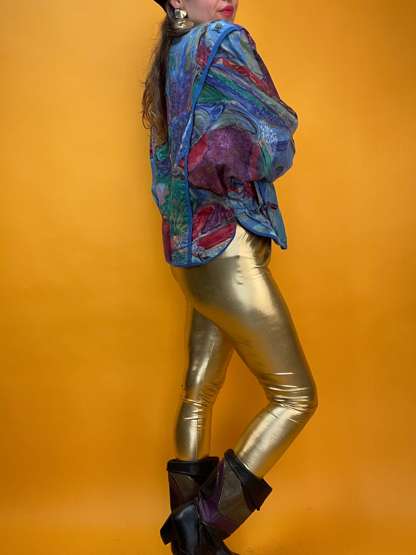 Coole 80s/90s Sommerjacke mit artsy Print und tollen Details
