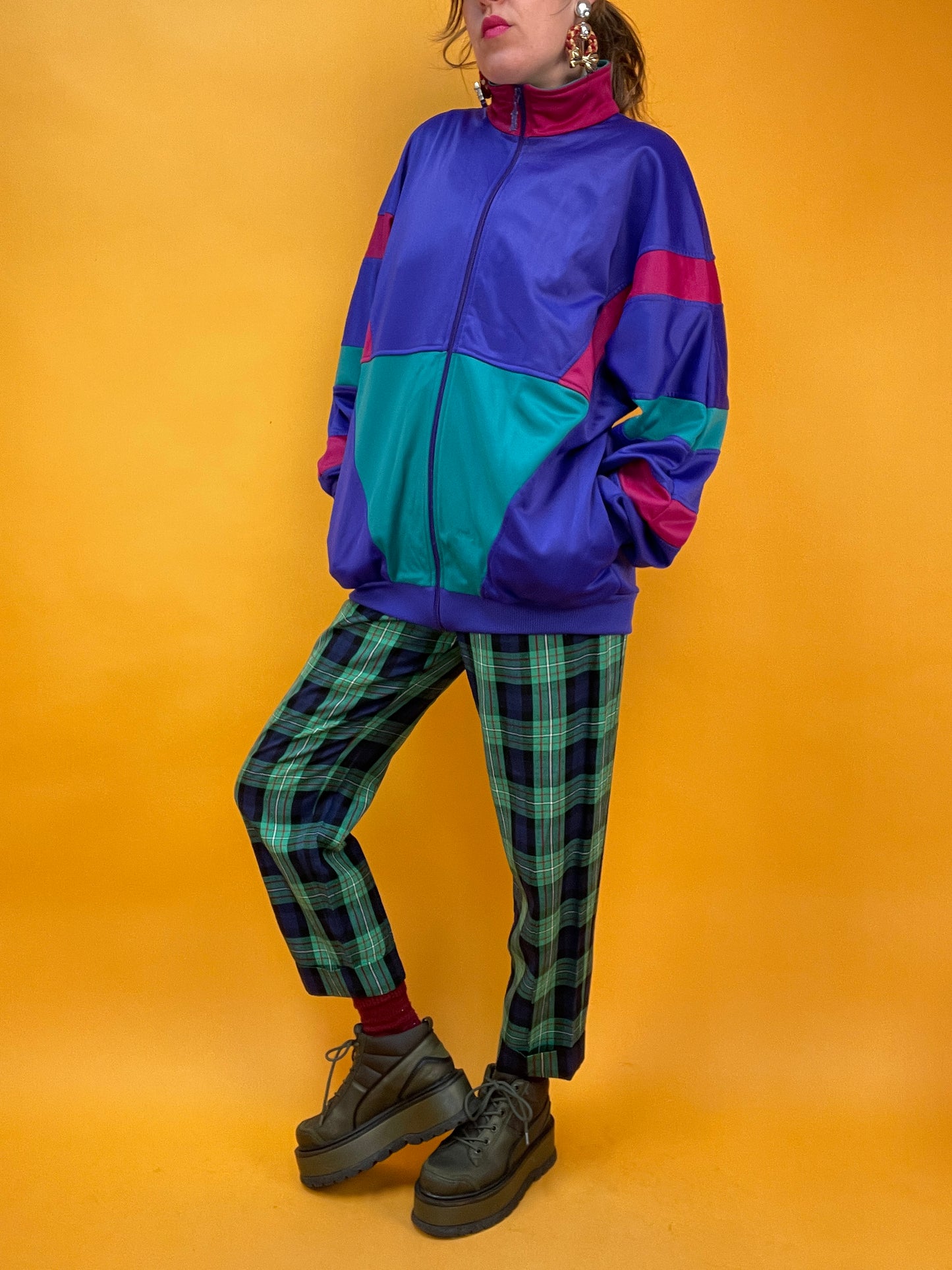 Knallige 80s/90s Unisex Trainingsjacke