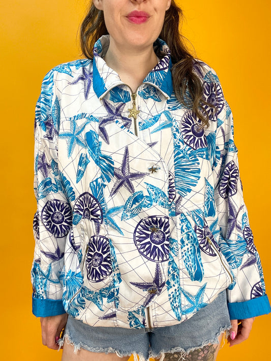 80s/90s Trainingsjacke mit nautical Print von Lavon