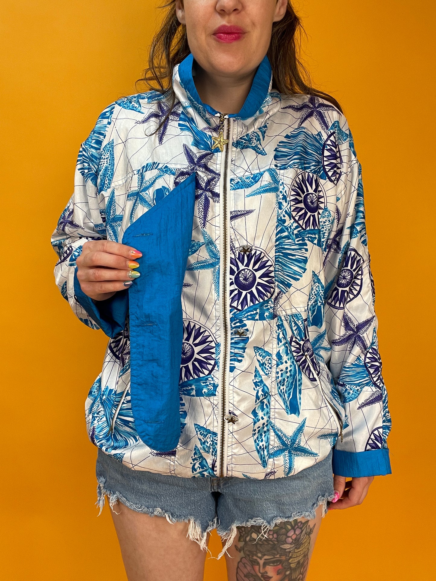 80s/90s Trainingsjacke mit nautical Print von Lavon