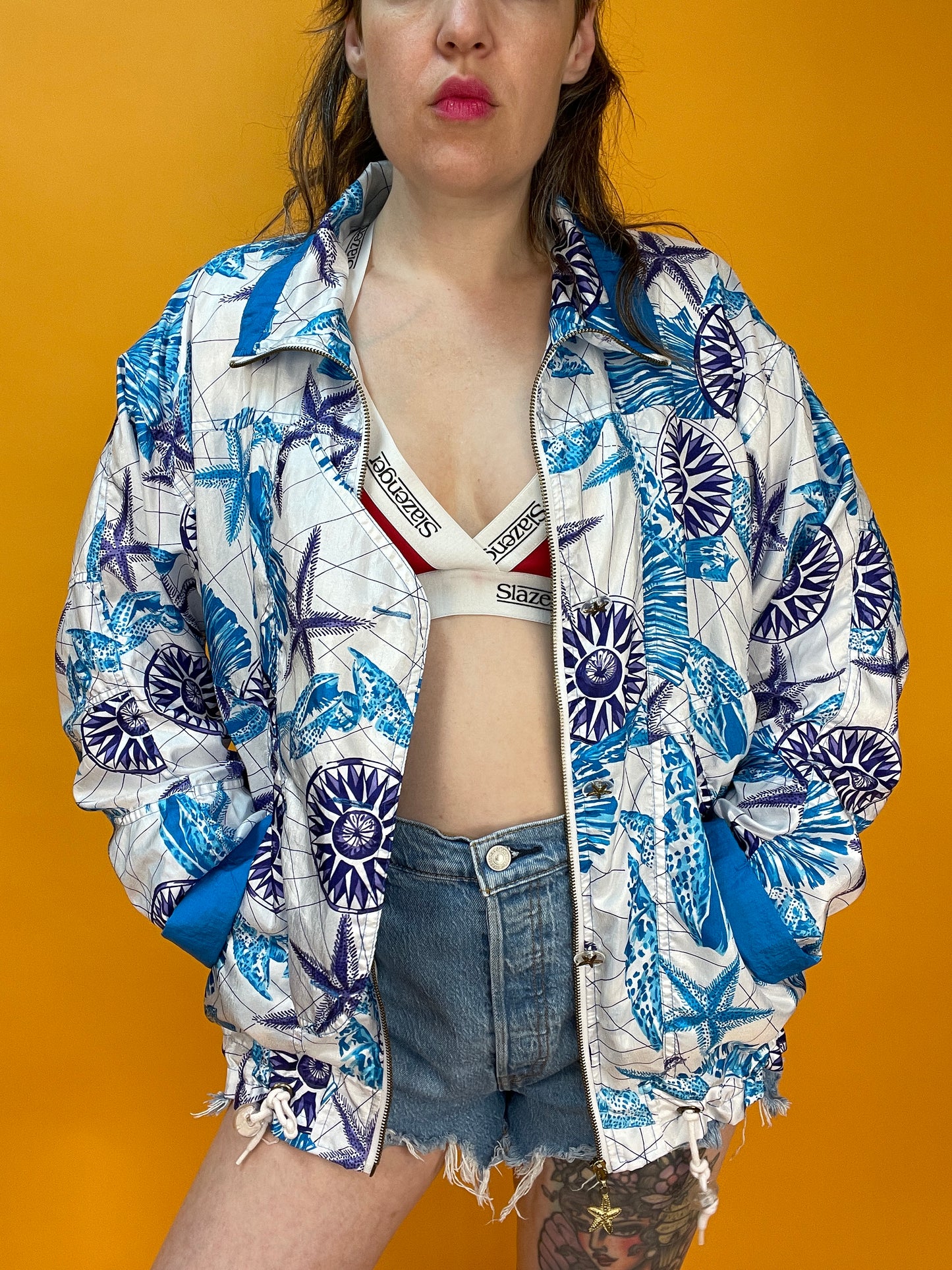 80s/90s Trainingsjacke mit nautical Print von Lavon