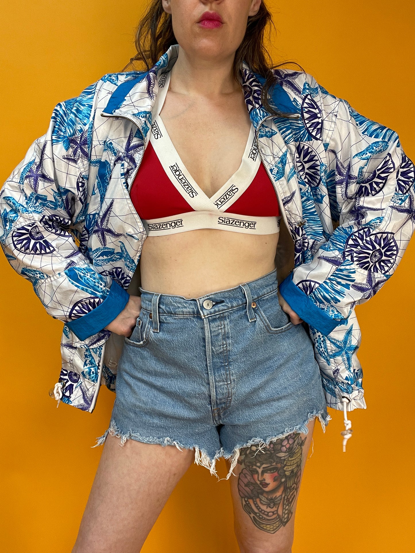 80s/90s Trainingsjacke mit nautical Print von Lavon