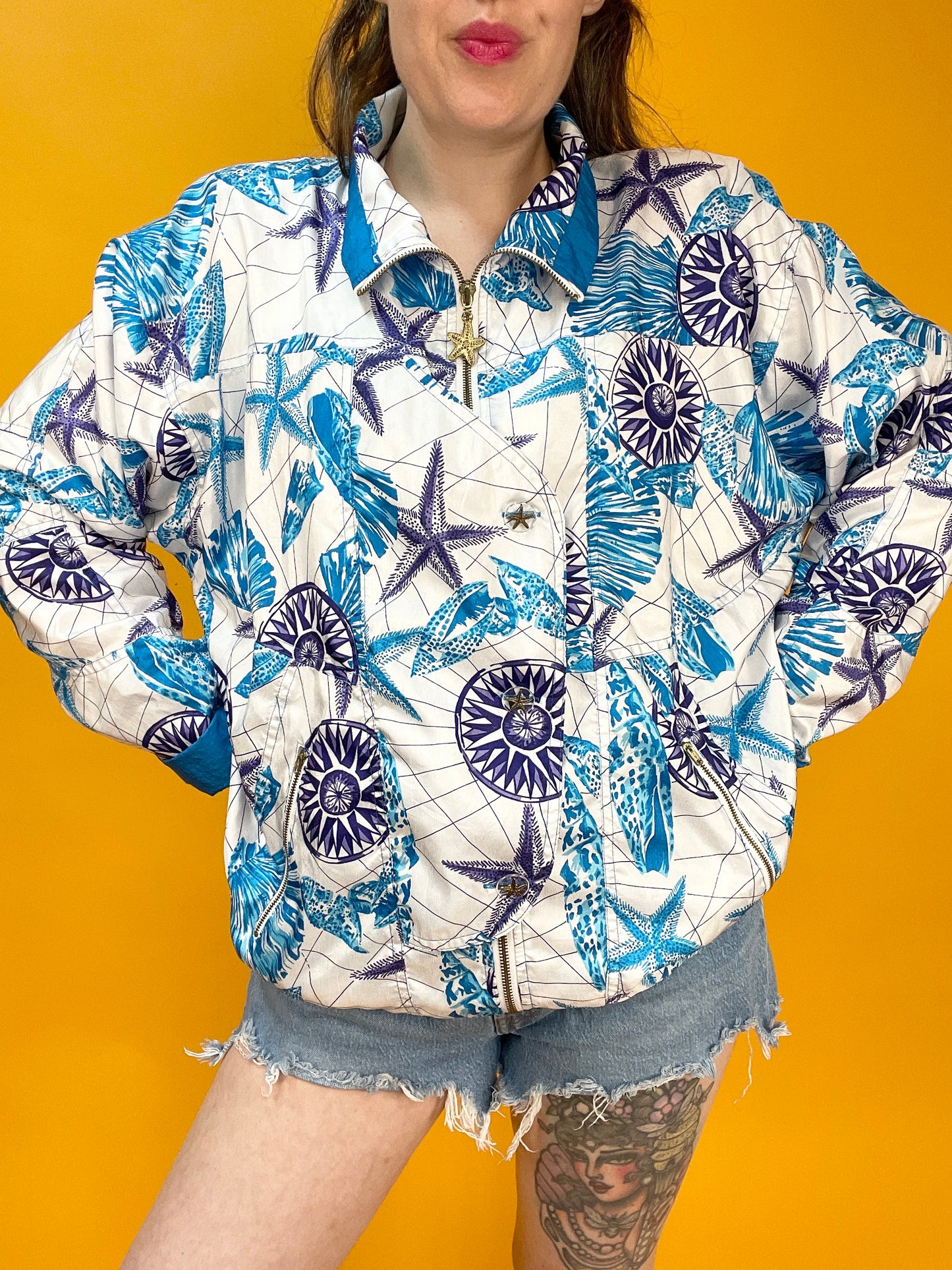 80s/90s Trainingsjacke mit nautical Print von Lavon