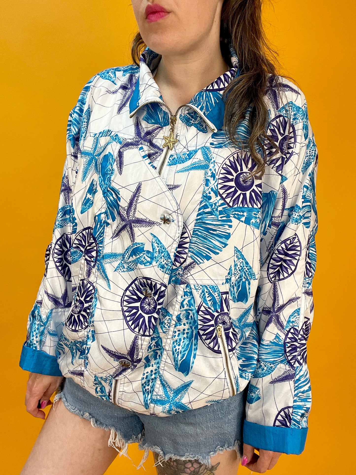 80s/90s Trainingsjacke mit nautical Print von Lavon