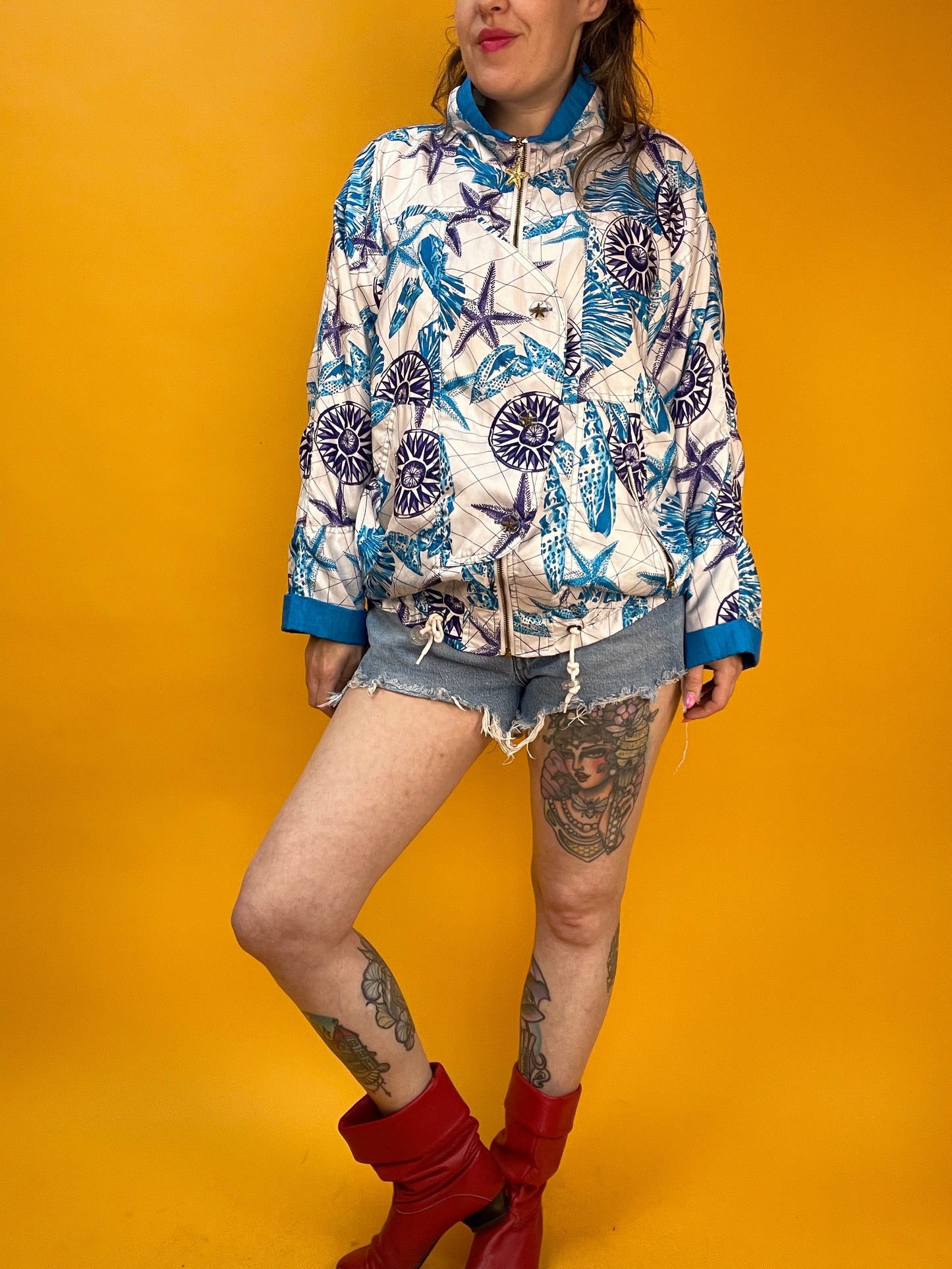 80s/90s Trainingsjacke mit nautical Print von Lavon
