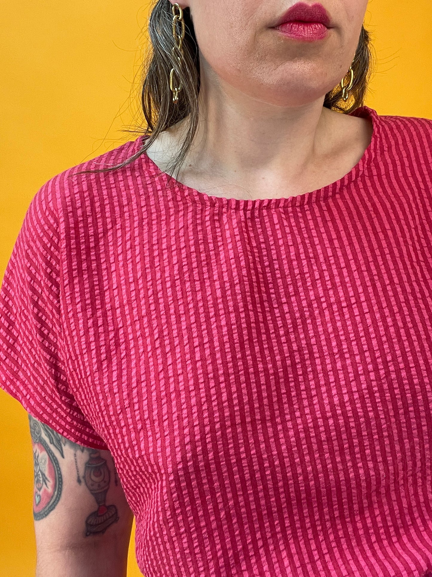 Lässiger pinker Jumpsuit mit weitem Bein