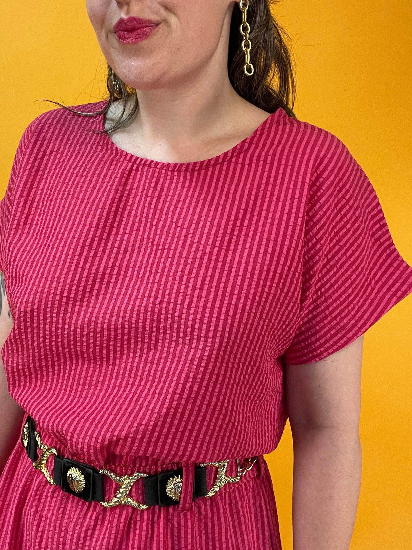 Lässiger pinker Jumpsuit mit weitem Bein