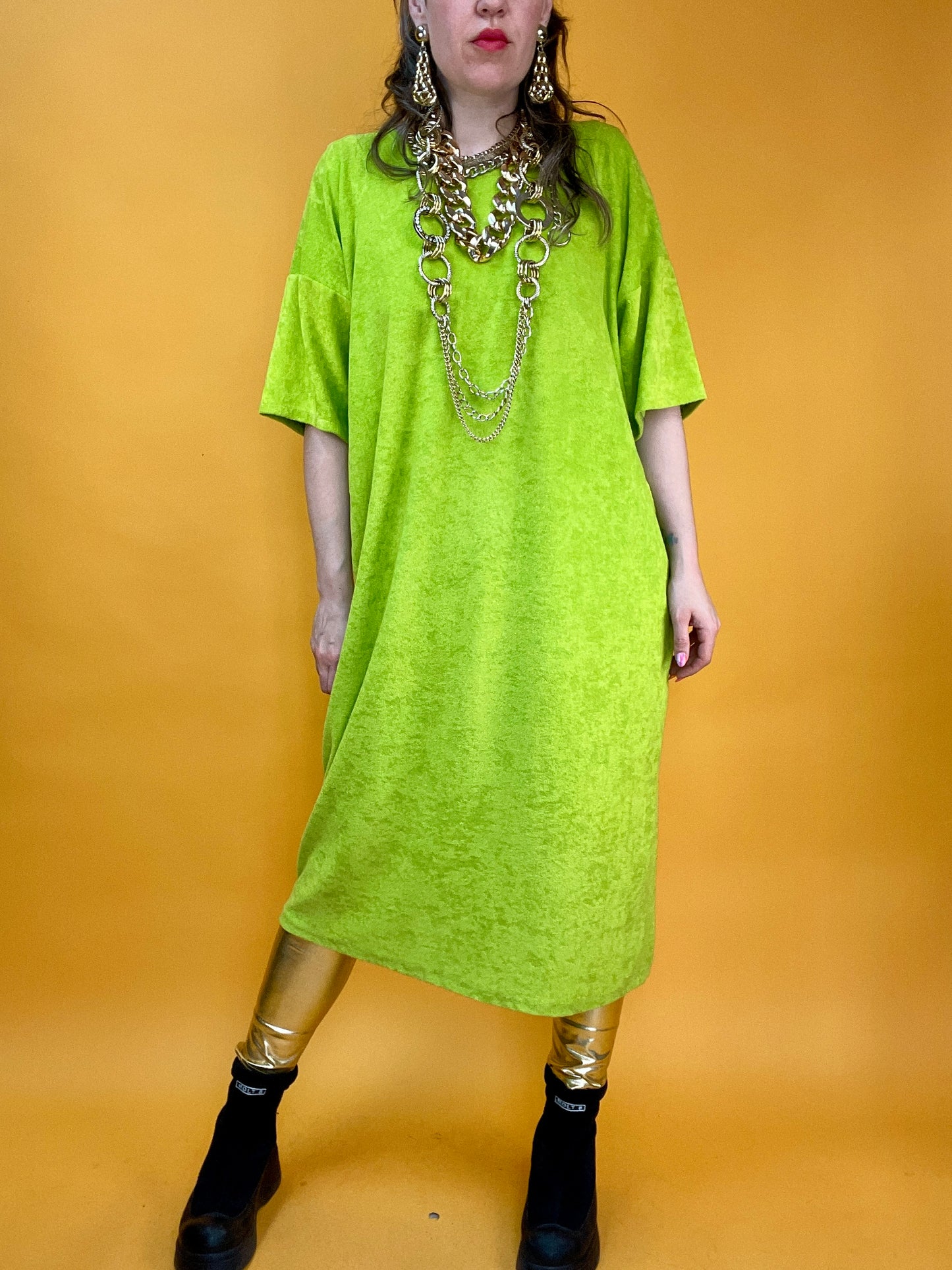 Funky Neon-Shirtkleid aus Frottee