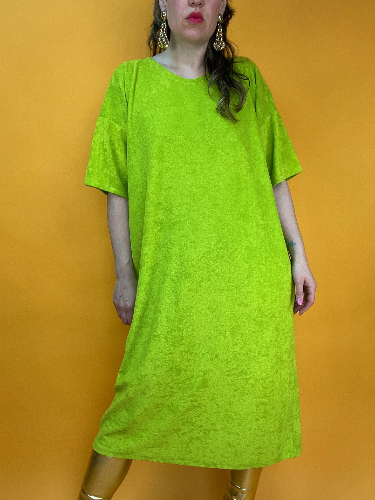 Funky Neon-Shirtkleid aus Frottee