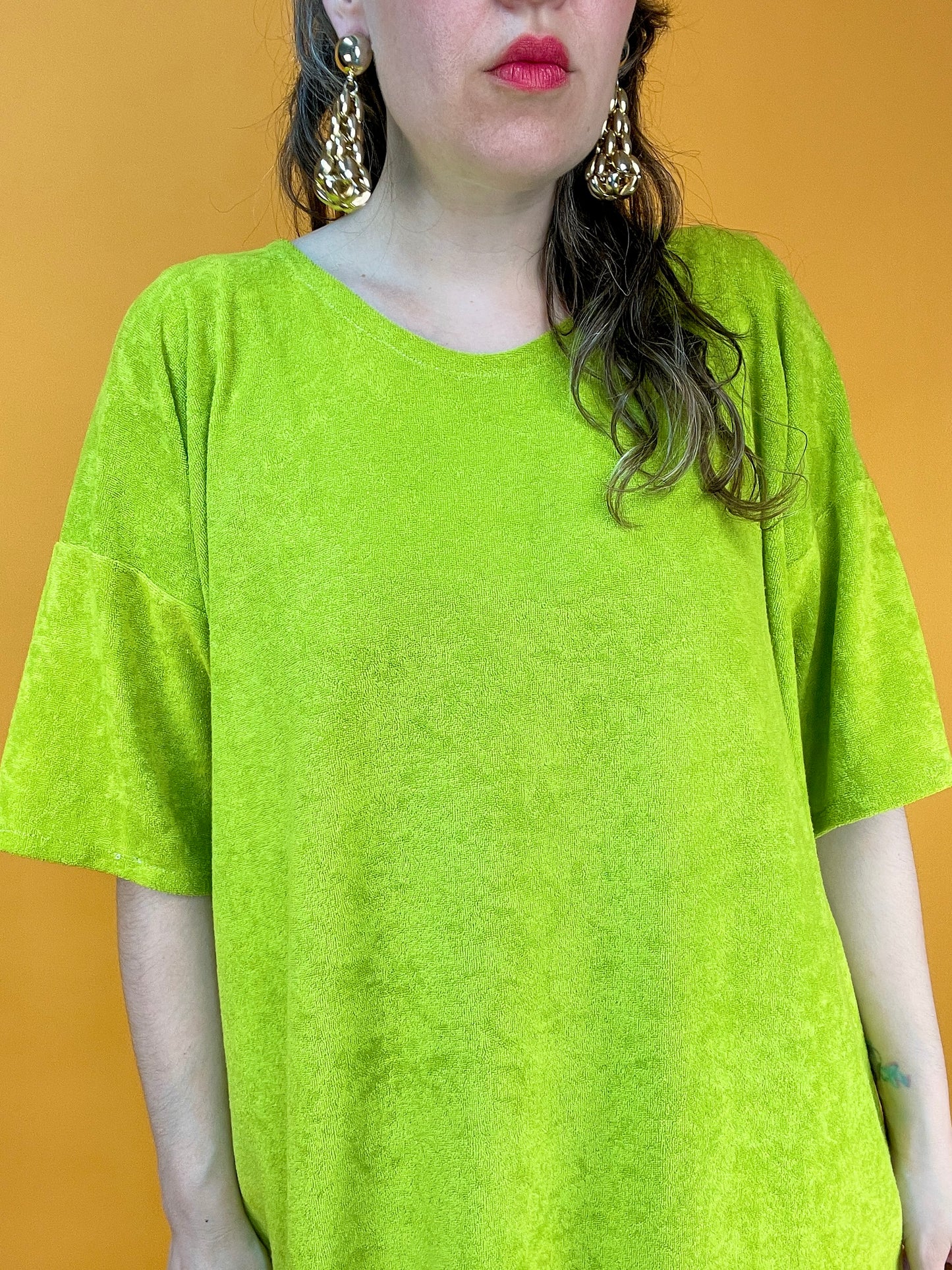 Funky Neon-Shirtkleid aus Frottee