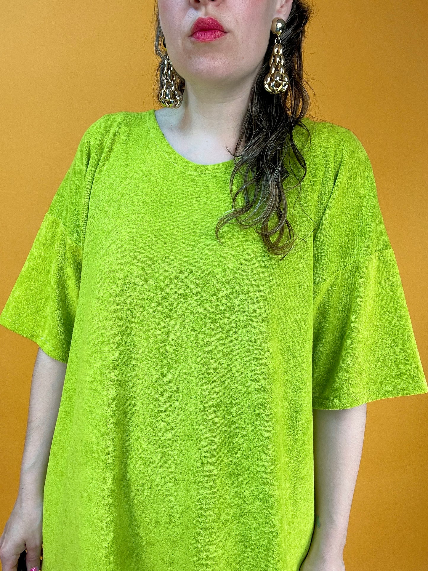 Funky Neon-Shirtkleid aus Frottee