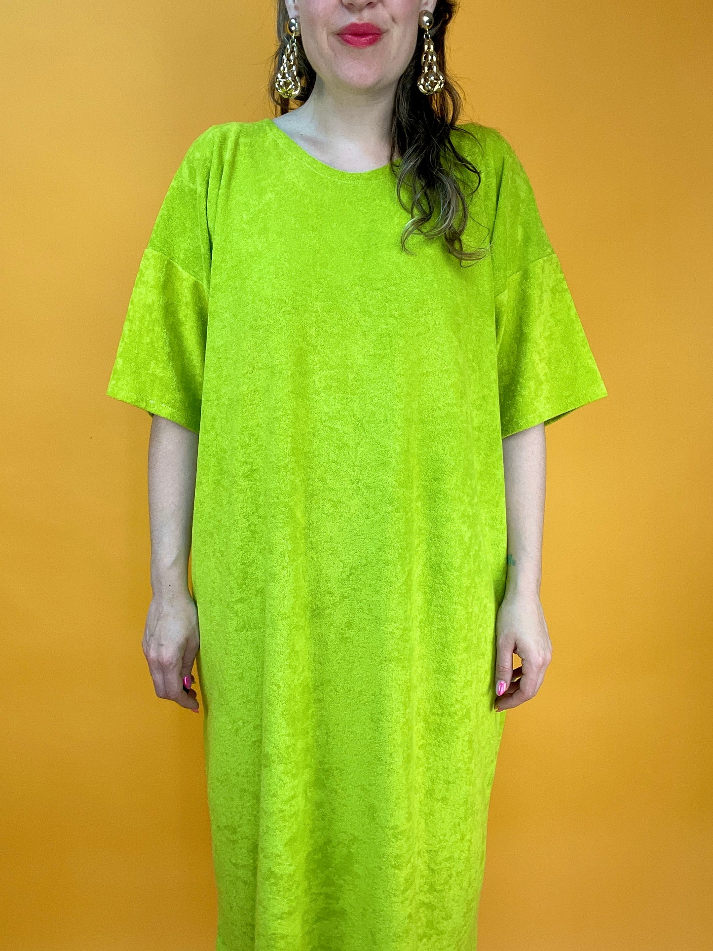 Funky Neon-Shirtkleid aus Frottee