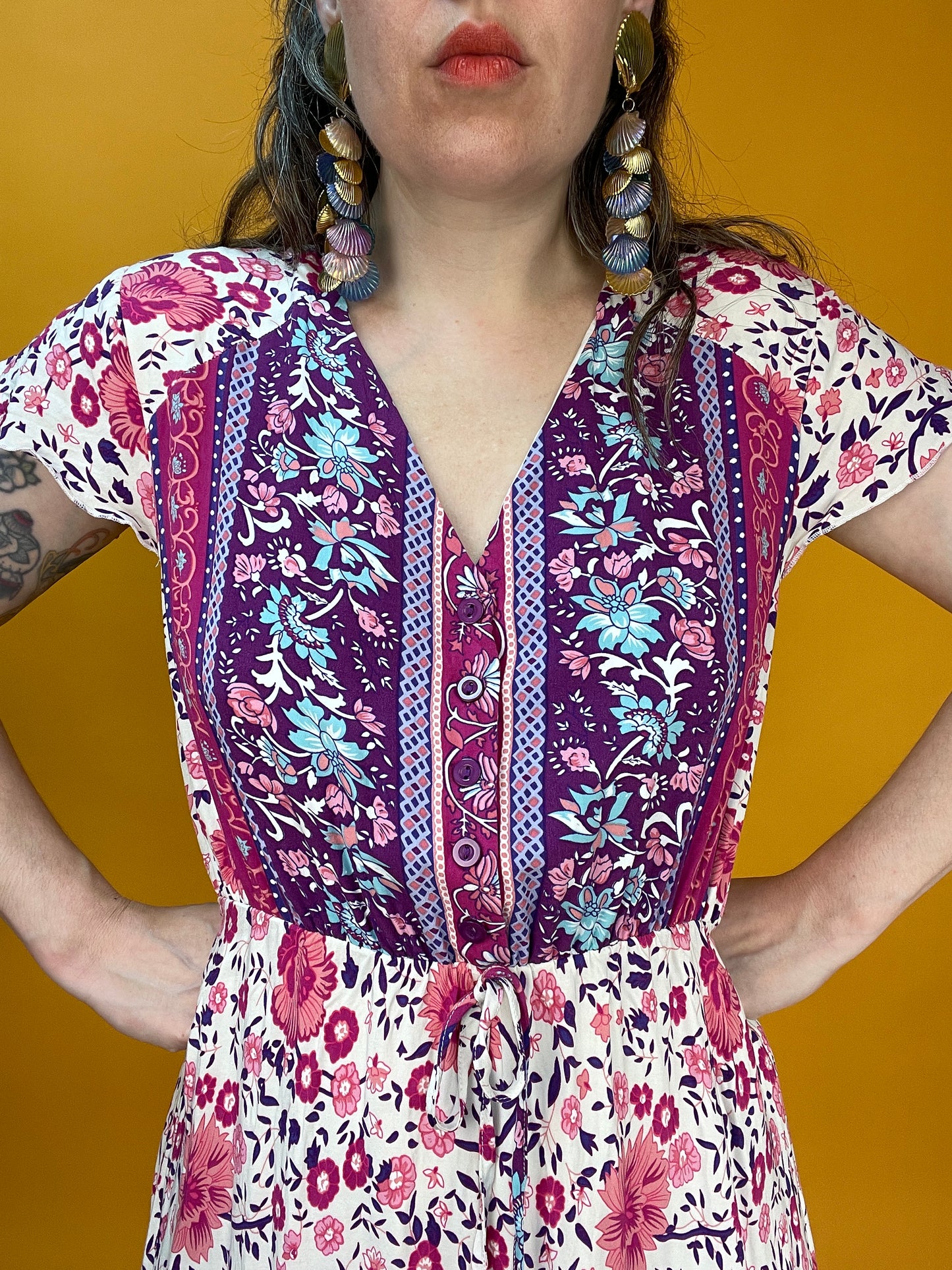 Bohemian Maxikleid mit hippieskem Blumenprint