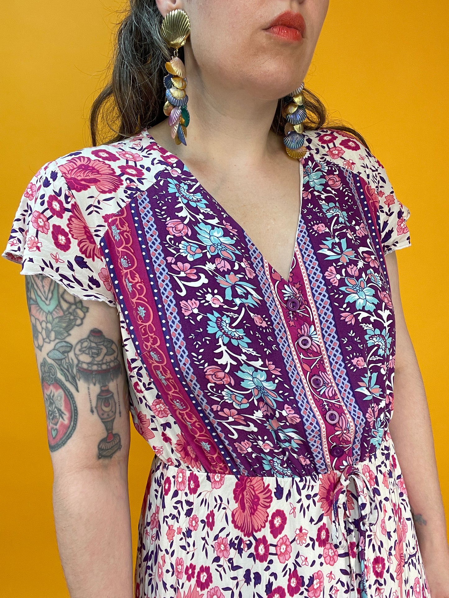 Bohemian Maxikleid mit hippieskem Blumenprint