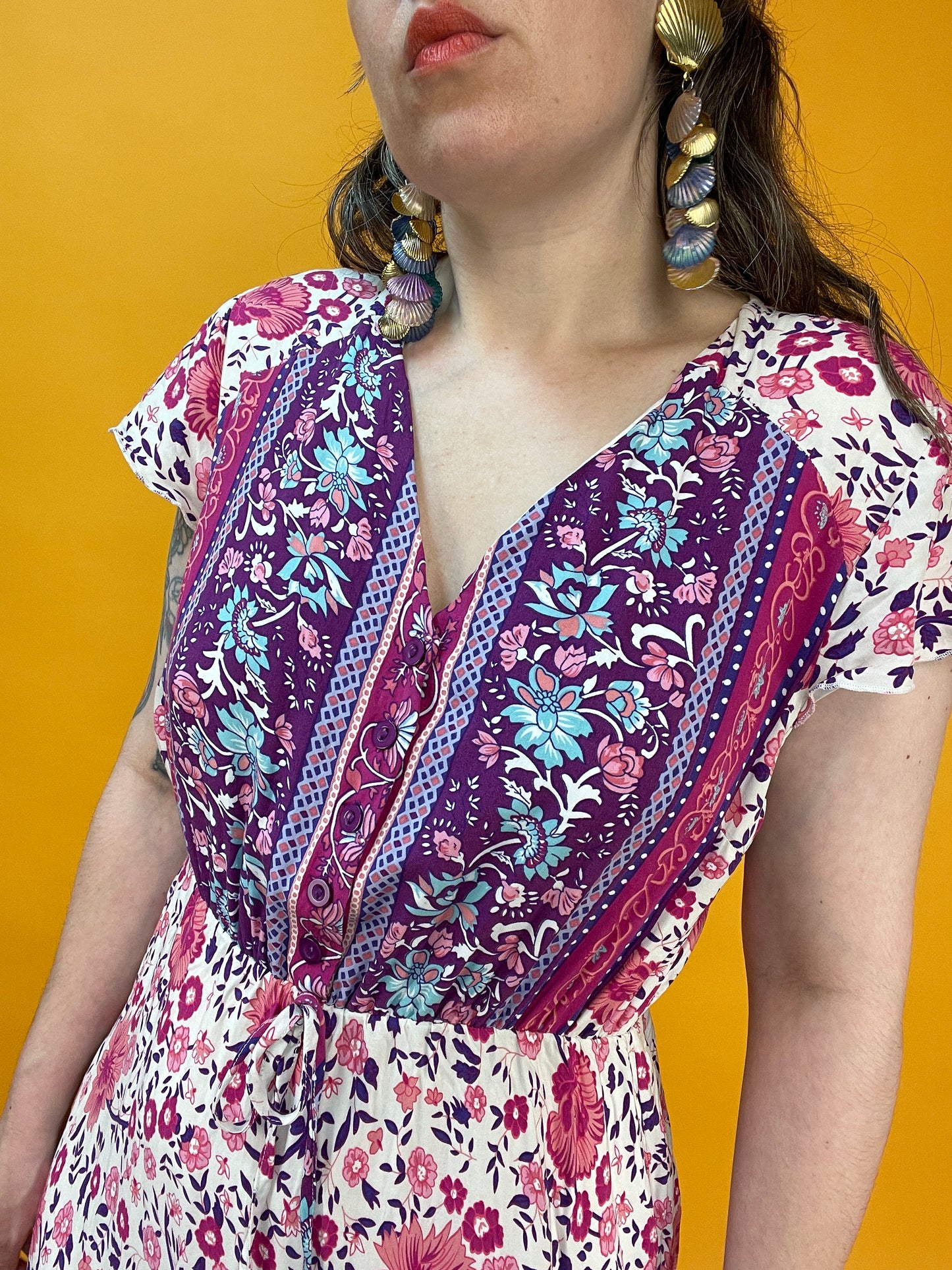 Bohemian Maxikleid mit hippieskem Blumenprint