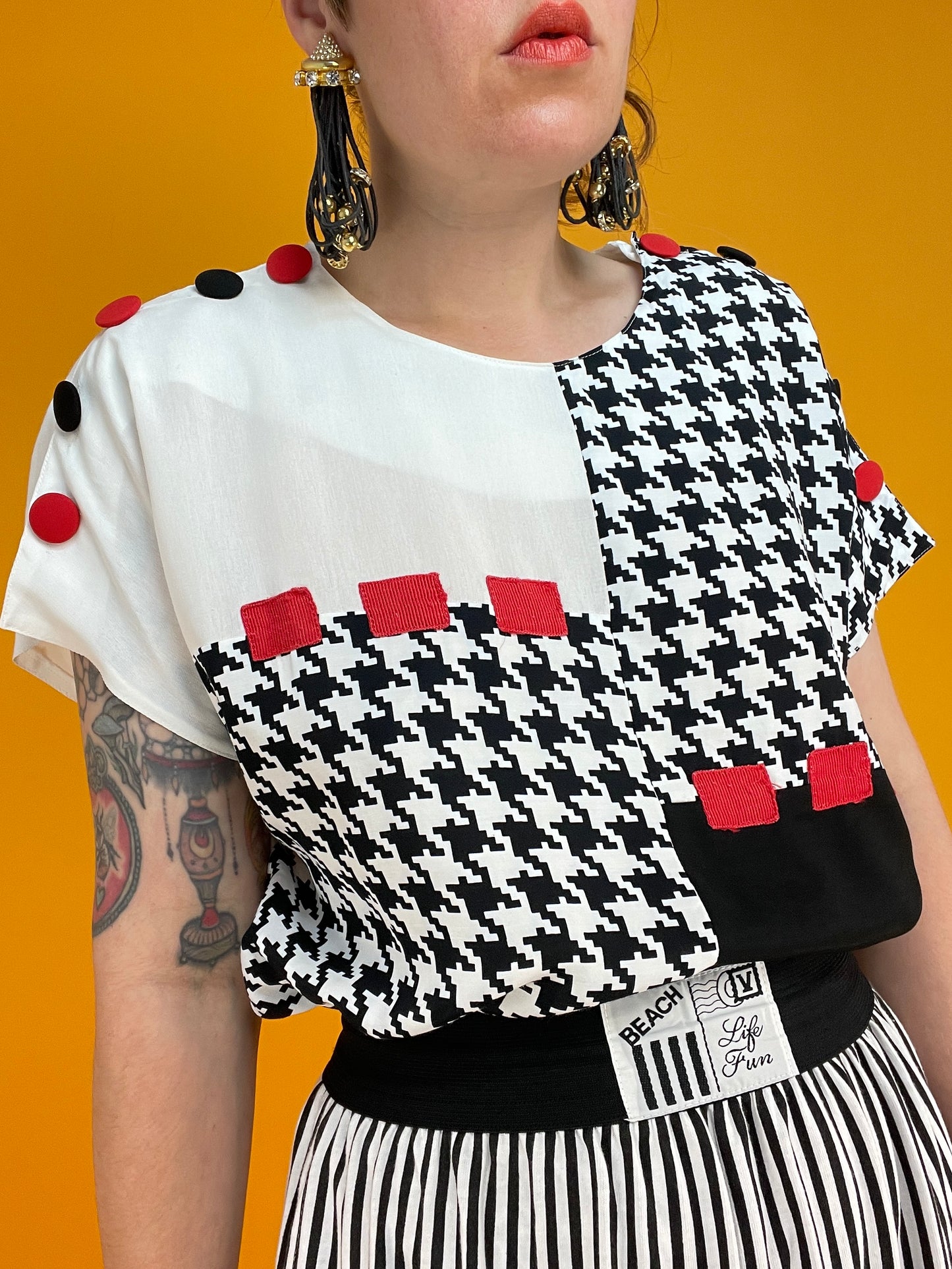 Monochromes 80s 90s Patchworkshirt