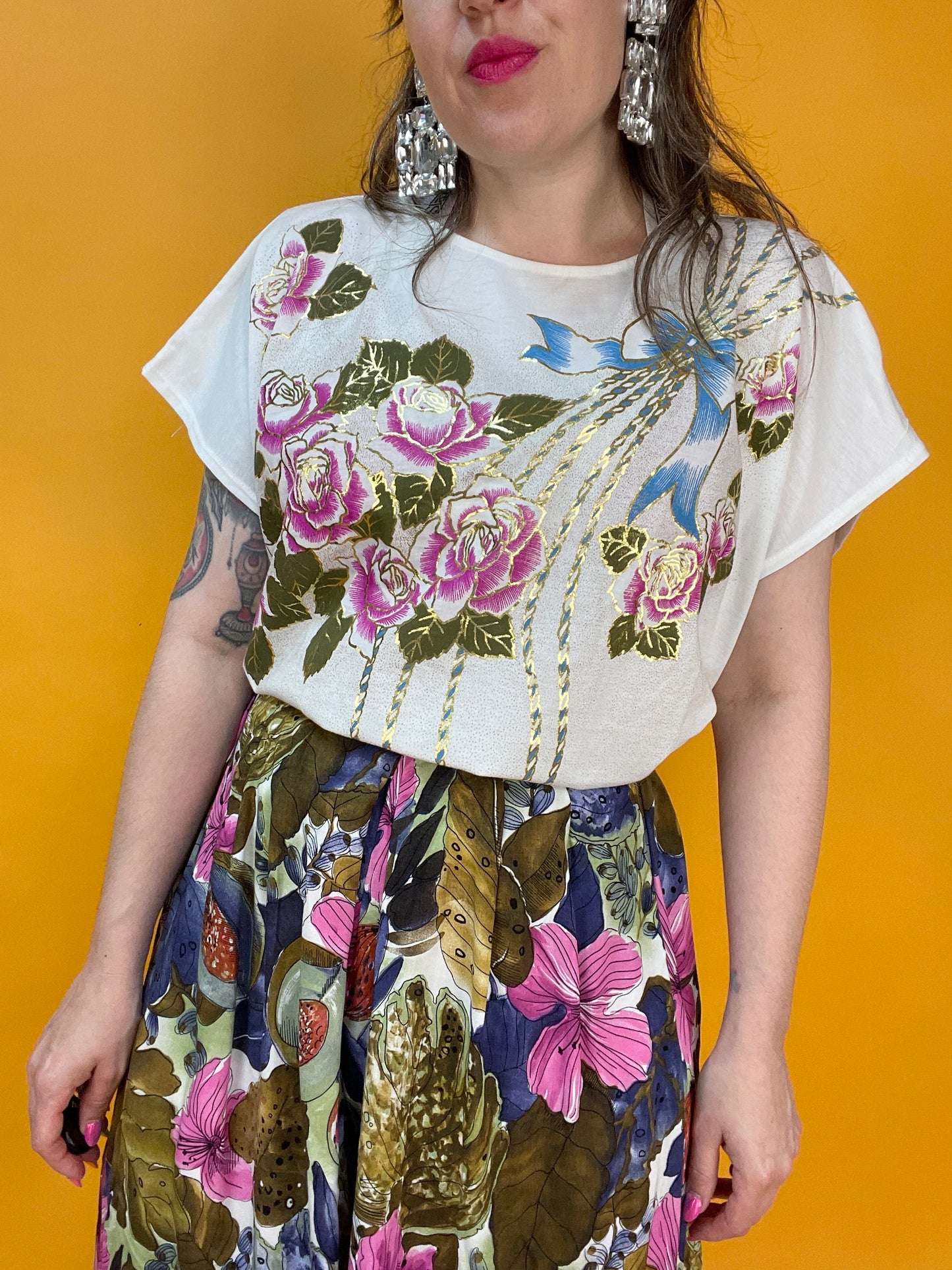Fancy T-Shirt mit glänzendem Aufdruck