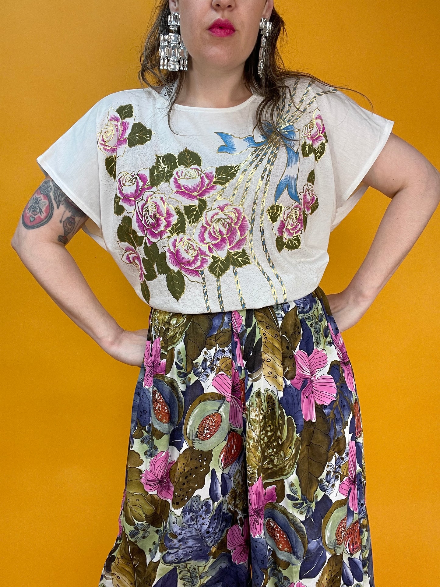 Fancy T-Shirt mit glänzendem Aufdruck