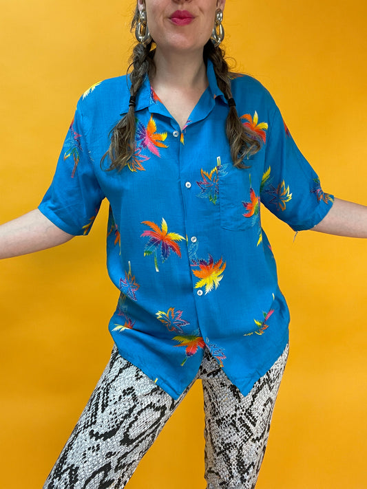 Funky Regenbogenpalmen-Havaiishirt