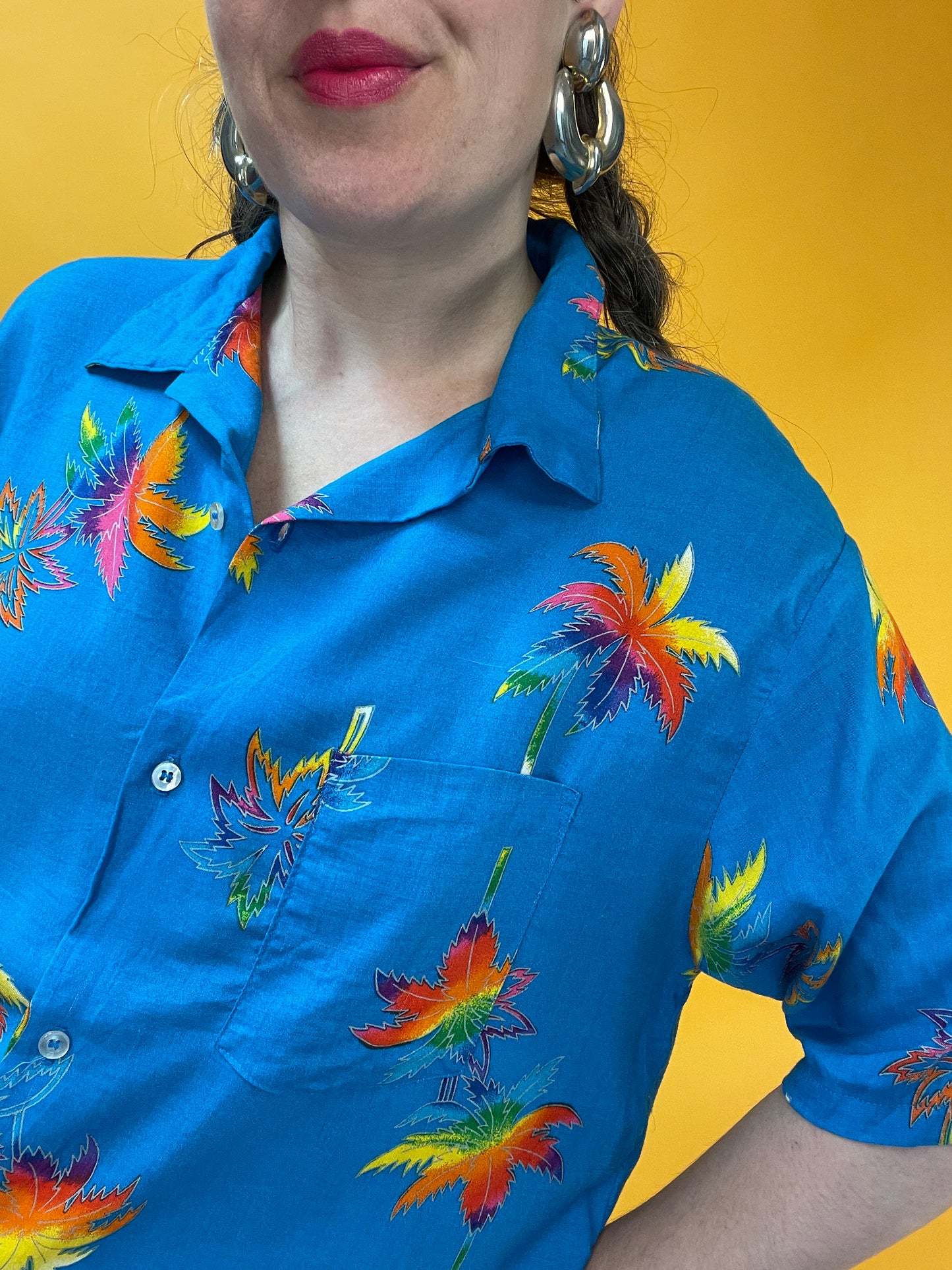 Funky Regenbogenpalmen-Havaiishirt