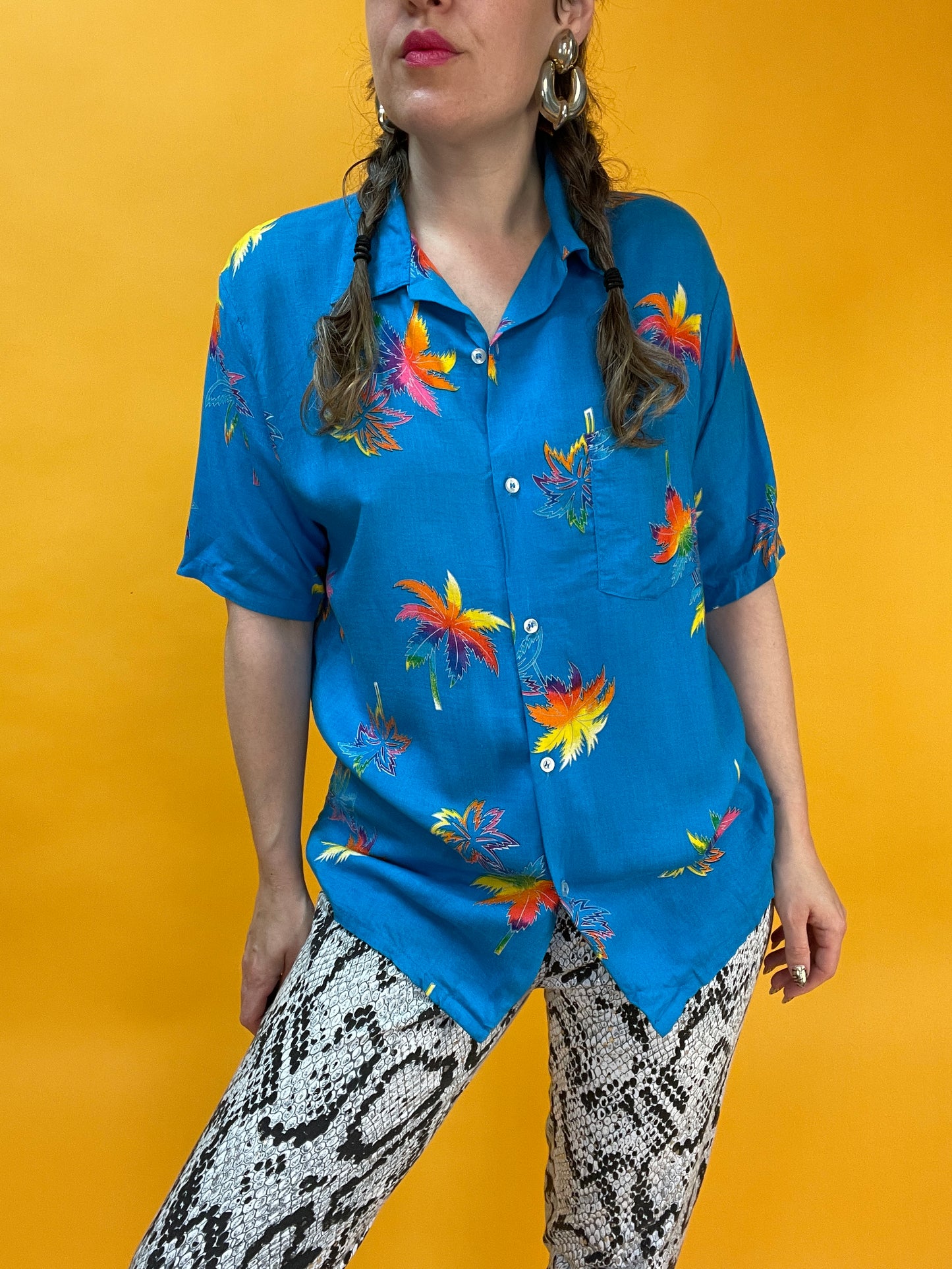 Funky Regenbogenpalmen-Havaiishirt