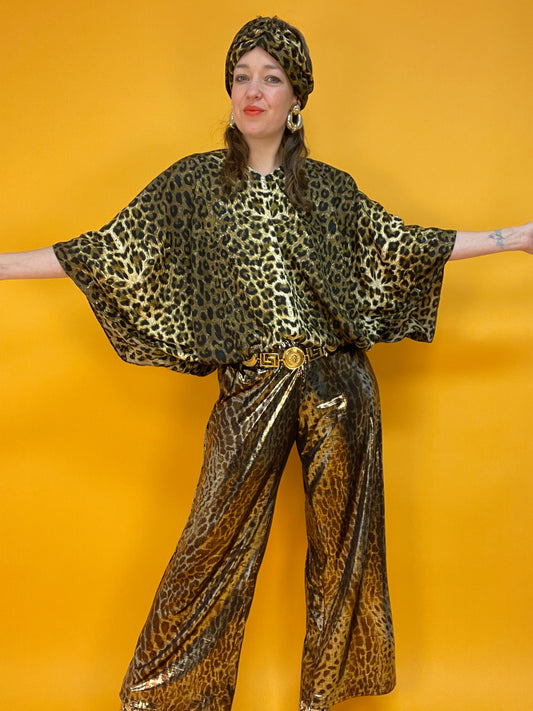 Vierteiliges Vintage-Turban-Set "LeoLove"