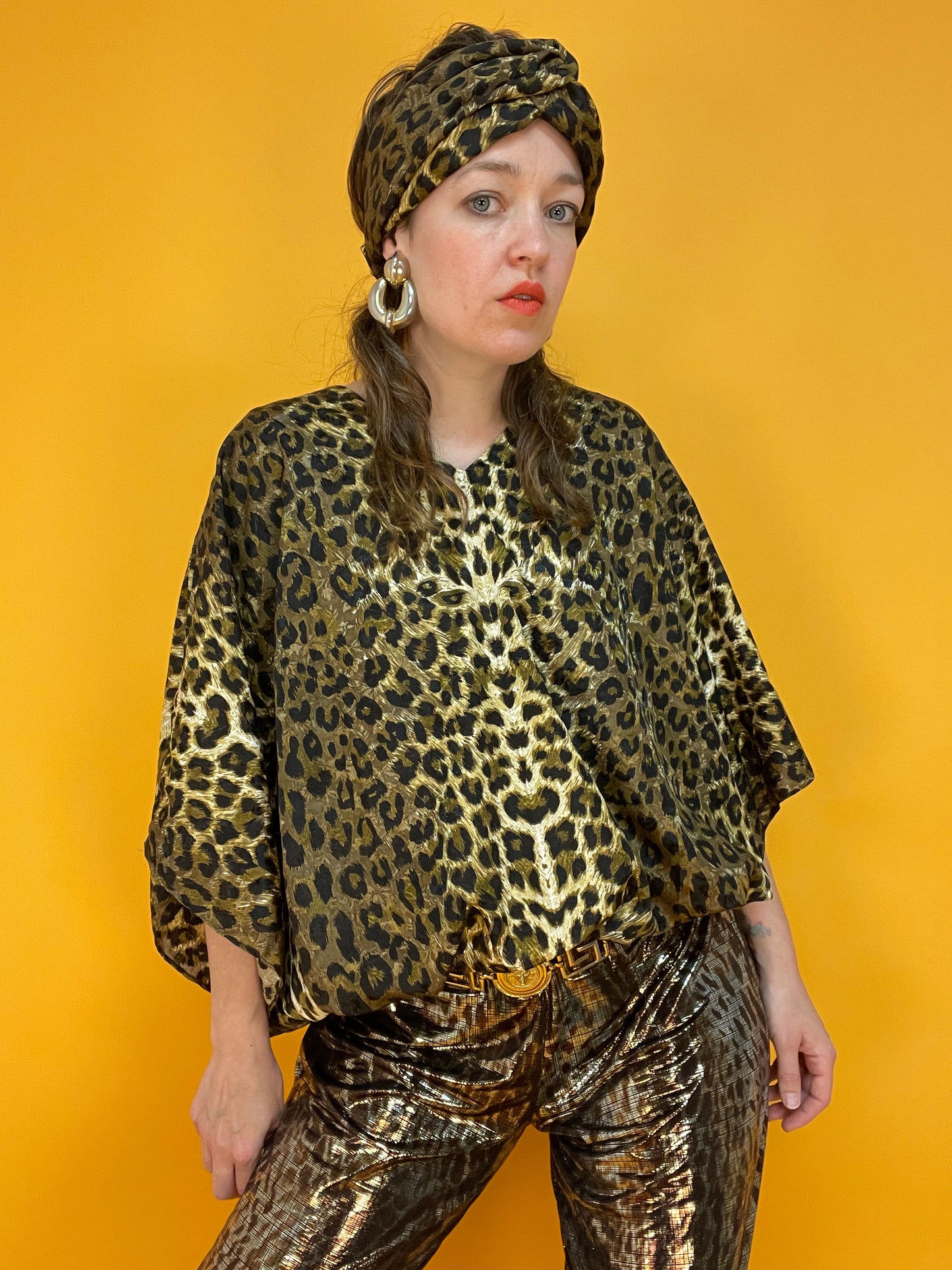 Vierteiliges Vintage-Turban-Set "LeoLove"