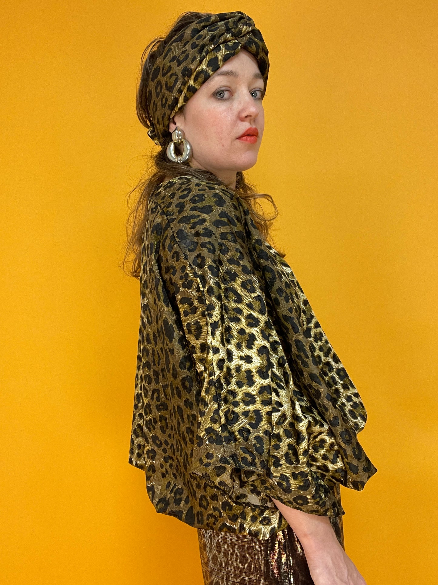 Vierteiliges Vintage-Turban-Set "LeoLove"