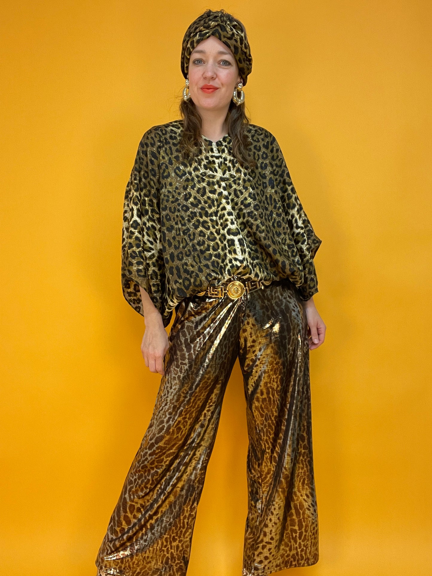 Vierteiliges Vintage-Turban-Set "LeoLove"