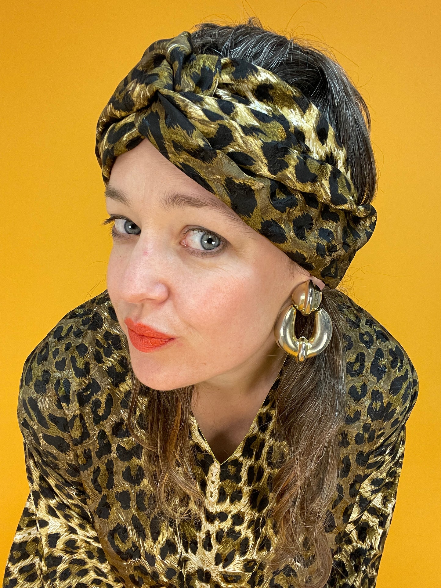 Vierteiliges Vintage-Turban-Set "LeoLove"