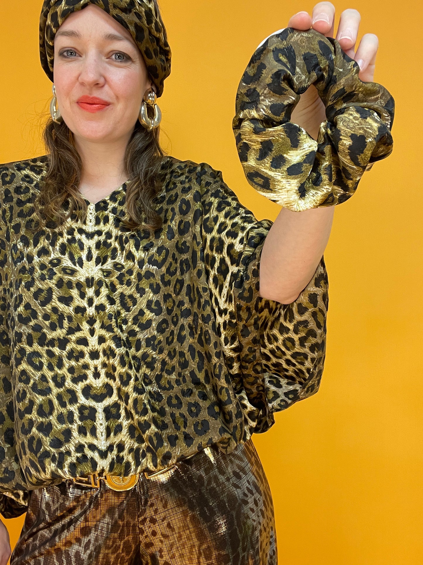Vierteiliges Vintage-Turban-Set "LeoLove"