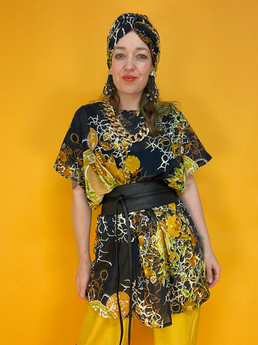 Dreiteiliges Vintage-Turban-Set "Dark and Dreamy"