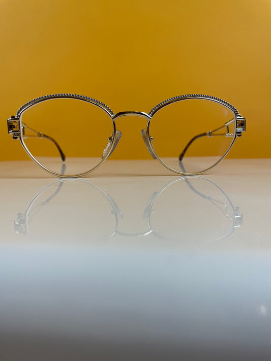 Elegante Vintage Brille mit Karat vom Designer Label Henry Julien