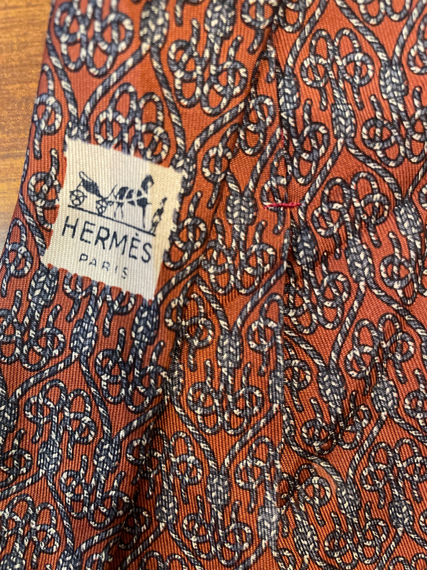 Vintage Seidenkravatte von Hermès