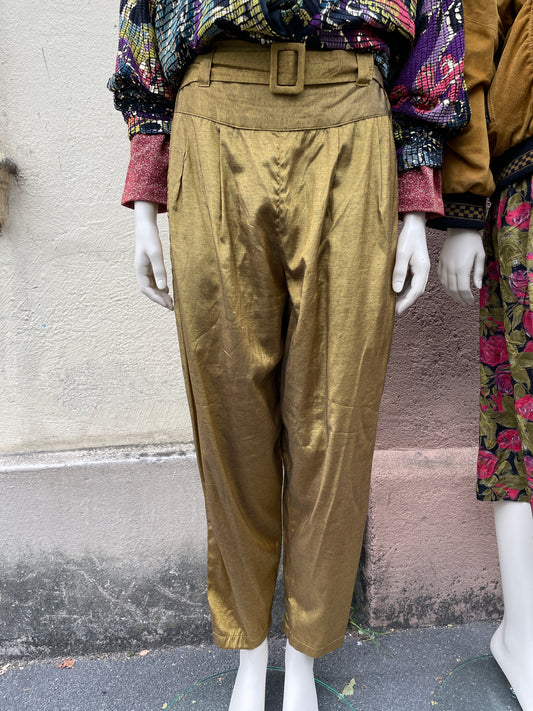 Gold schimmernde 80s Hose mit supercoolem Bund