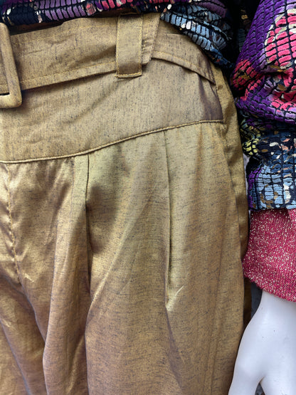 Gold schimmernde 80s Hose mit supercoolem Bund