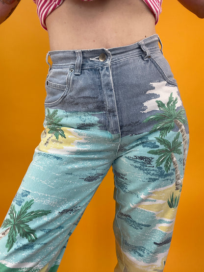 80s/90s Sommerjeans mit Gratis-Urlaubsfeeling im Print