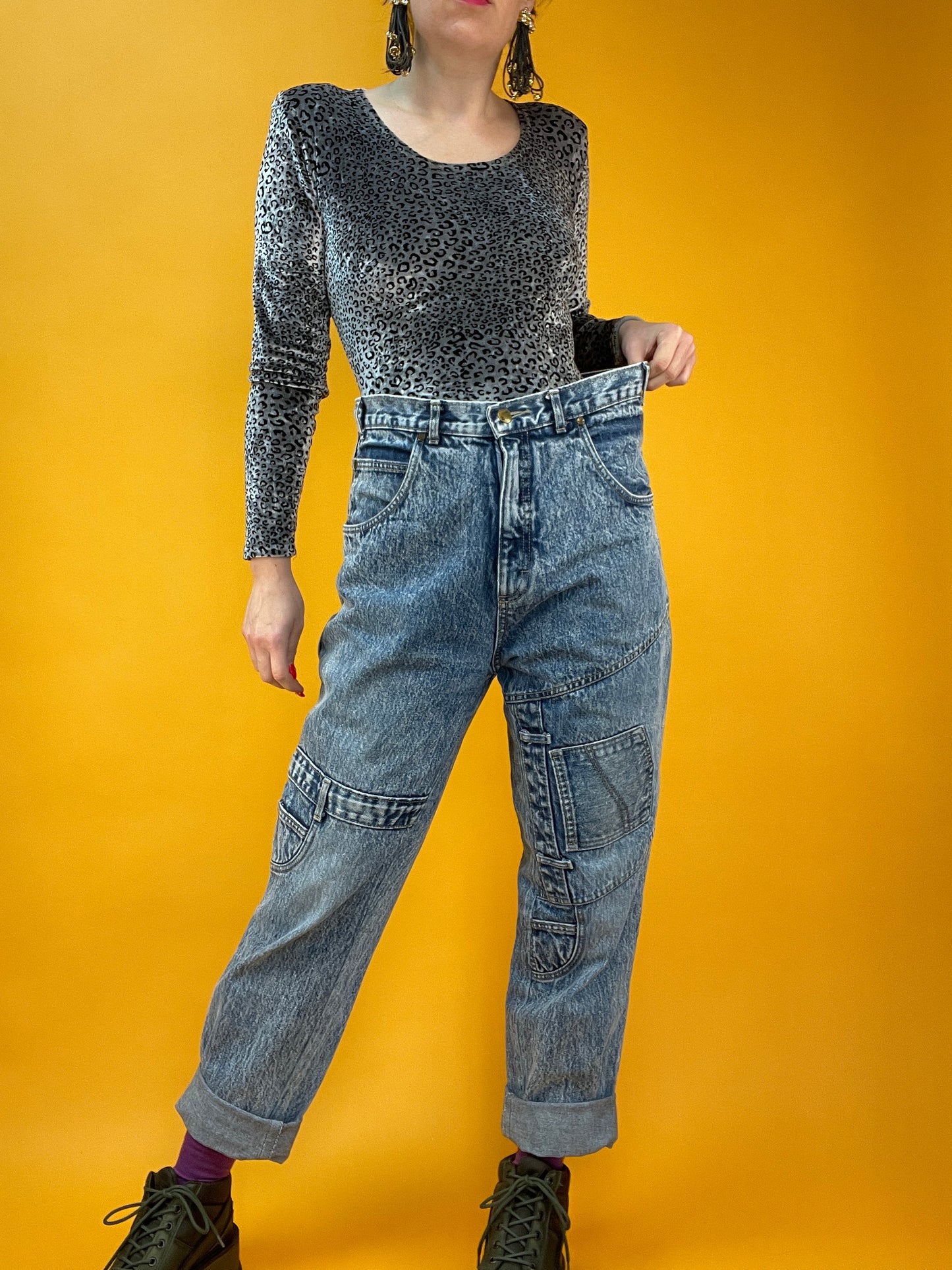 Ausgefallene 80s Patchwork Jeans von Jinglers