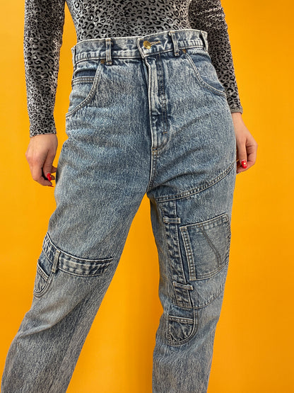 Ausgefallene 80s Patchwork Jeans von Jinglers