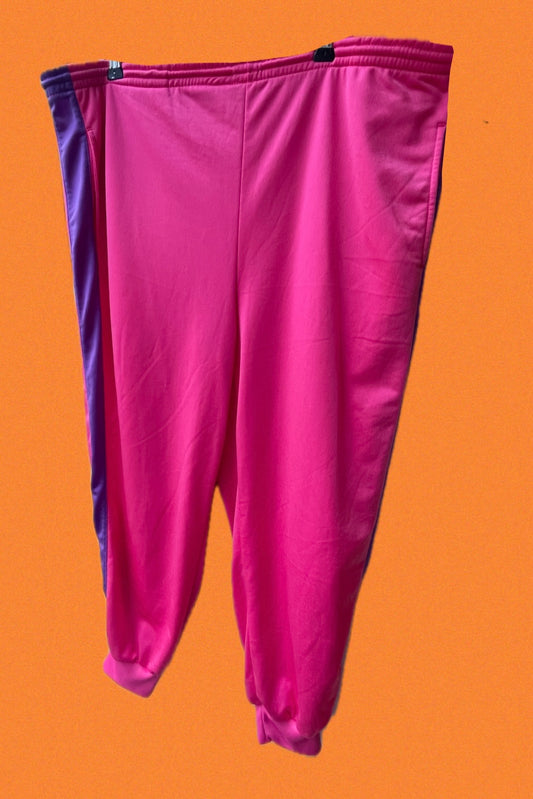 Pinke Jogginghose mit Lila Seitenstreifen