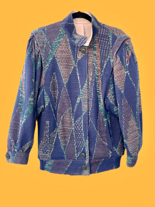 Vintage Frühlingsjacke mit Strickmuster