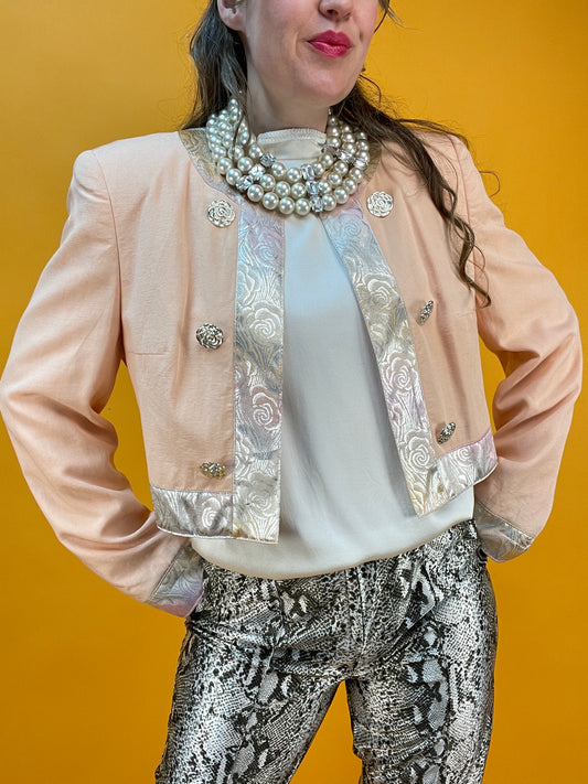 Fancy Kurzblazer von Vera Mont mit Metallic-Rosen-Details