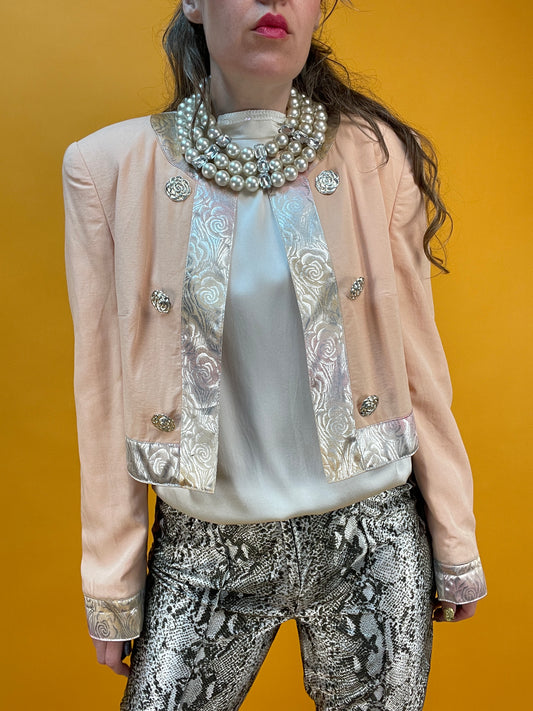 Fancy Kurzblazer von Vera Mont mit Metallic-Rosen-Details