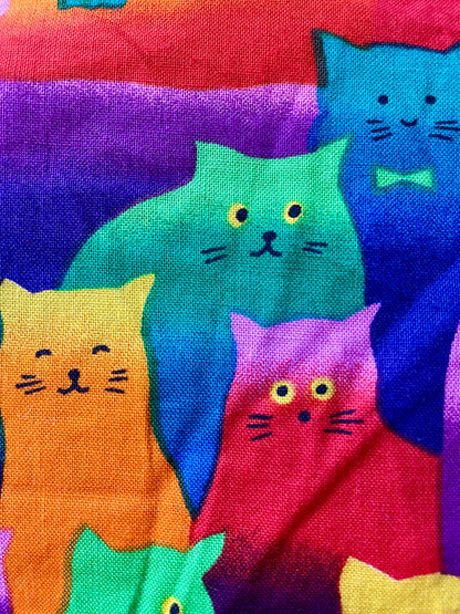 Bunte Blousonjacke mit Regenbogen-Katzenprint