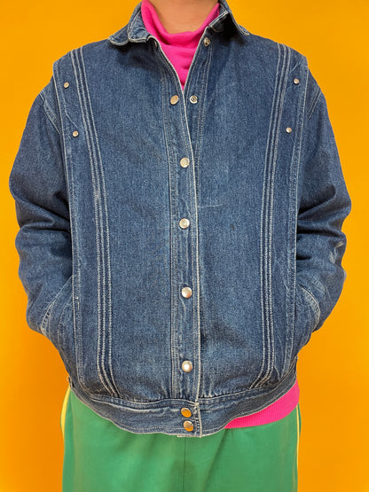 80s Jeansjacke mit Nietenbesatz