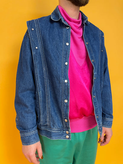 80s Jeansjacke mit Nietenbesatz