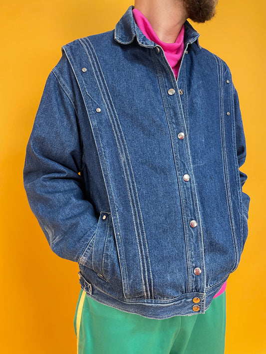 80s Jeansjacke mit Nietenbesatz
