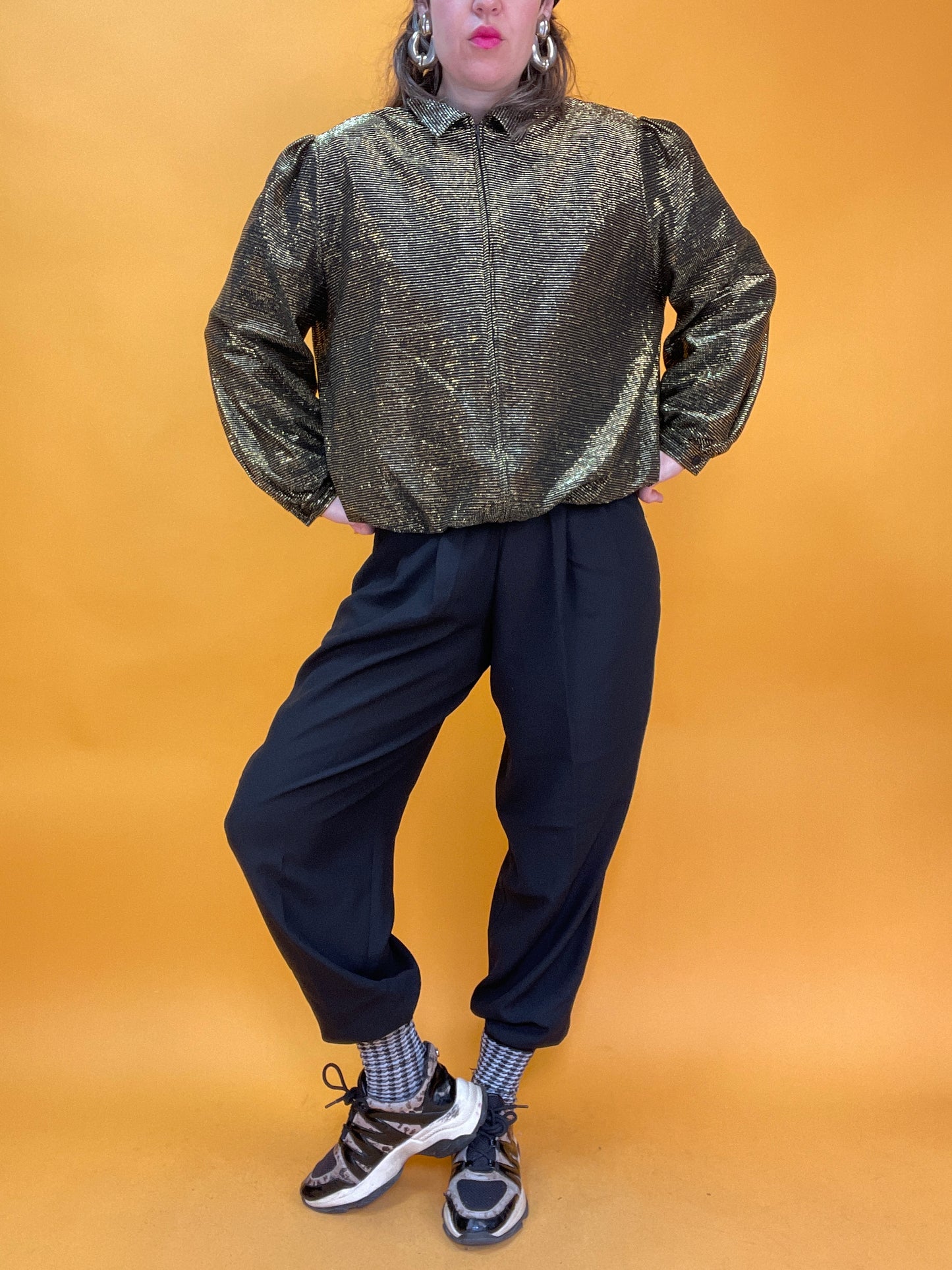 Goldglitzernder 80s/90s Lurexblouson